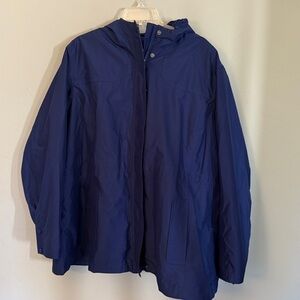 LL Bean Jacket Mens 3X Blue PrimaLoft Hooded Insulated Coat Zip out liner
